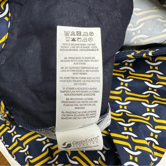 BODEN Glorious British style pull on size 16/18 Navy and Yellow Patterned Pants - Picture 10 of 10